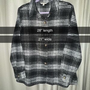 Plaid Black and White Women's Shacket
